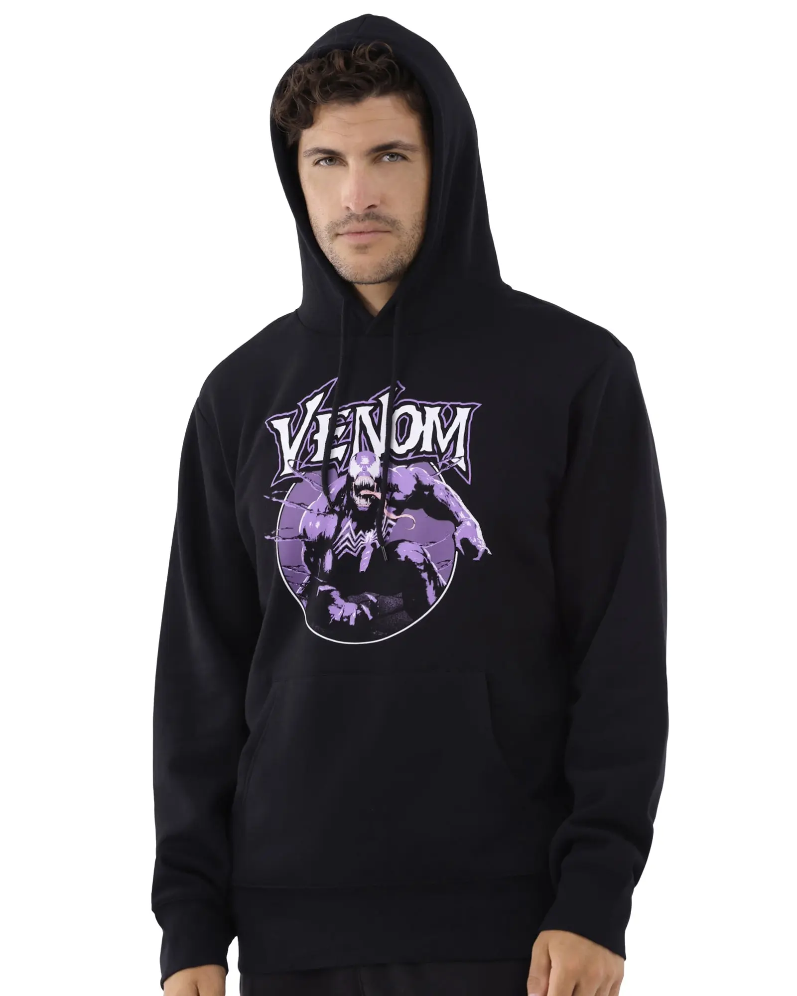 Marvel Venom Hoodie Mens Purple Symbiote Graphic Print Pullover, Tops, Sweatshirt