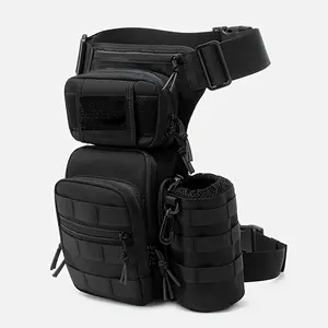 Black Motorcycle Leg Bag for Men - Durable Polyester, Adjustable Strap, Multiple Compartments with Zipper, Ideal for Outdoor Sports and Cycling, Sports Accessories |   Adjustable Strap Bag |   Zippered Compartments, Motorcycle Gear angelina  neon  outfit