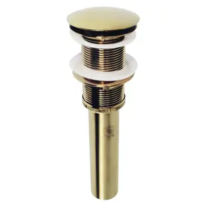 212 MAIN Coronet Series Brass Material Bathroom Sink Drain Assembly - 2.63 in. Push Button Cap, Large Size, Polished Finish, Easy Opening, Without Overflow, Bathroom Drains