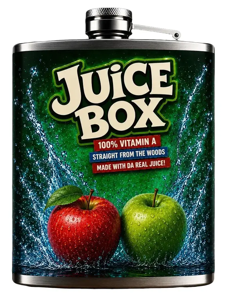 Funny Juice Box Flask – Personalized 8 oz Stainless Steel Drinking Flask