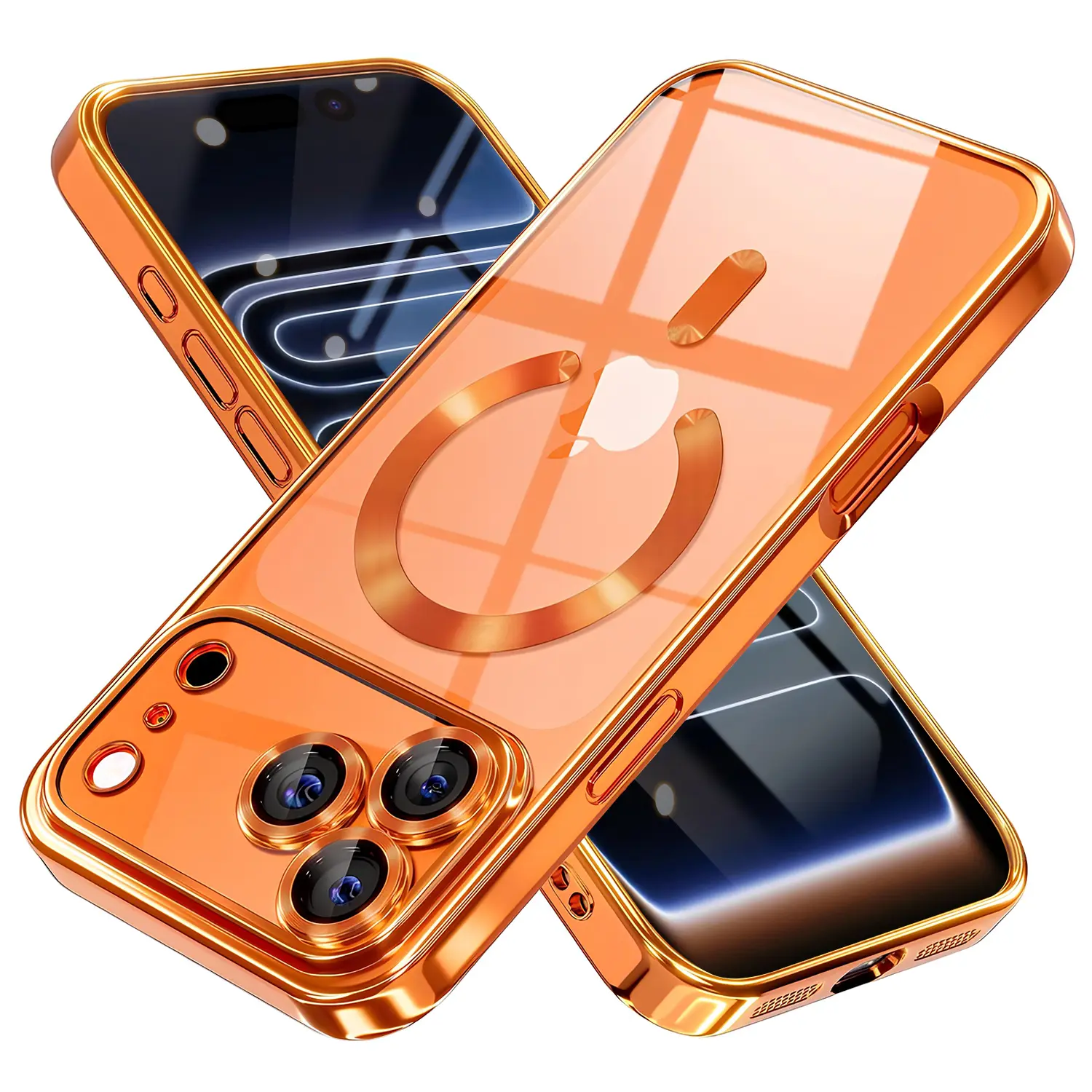 Magnetic for iPhone 17 Pro Max 16 15 14 13 Case Compatible with MagSafe Military Grade Drop Protection Full Camera Lens Protector Plating Soft Clear Phone Case for Women Men