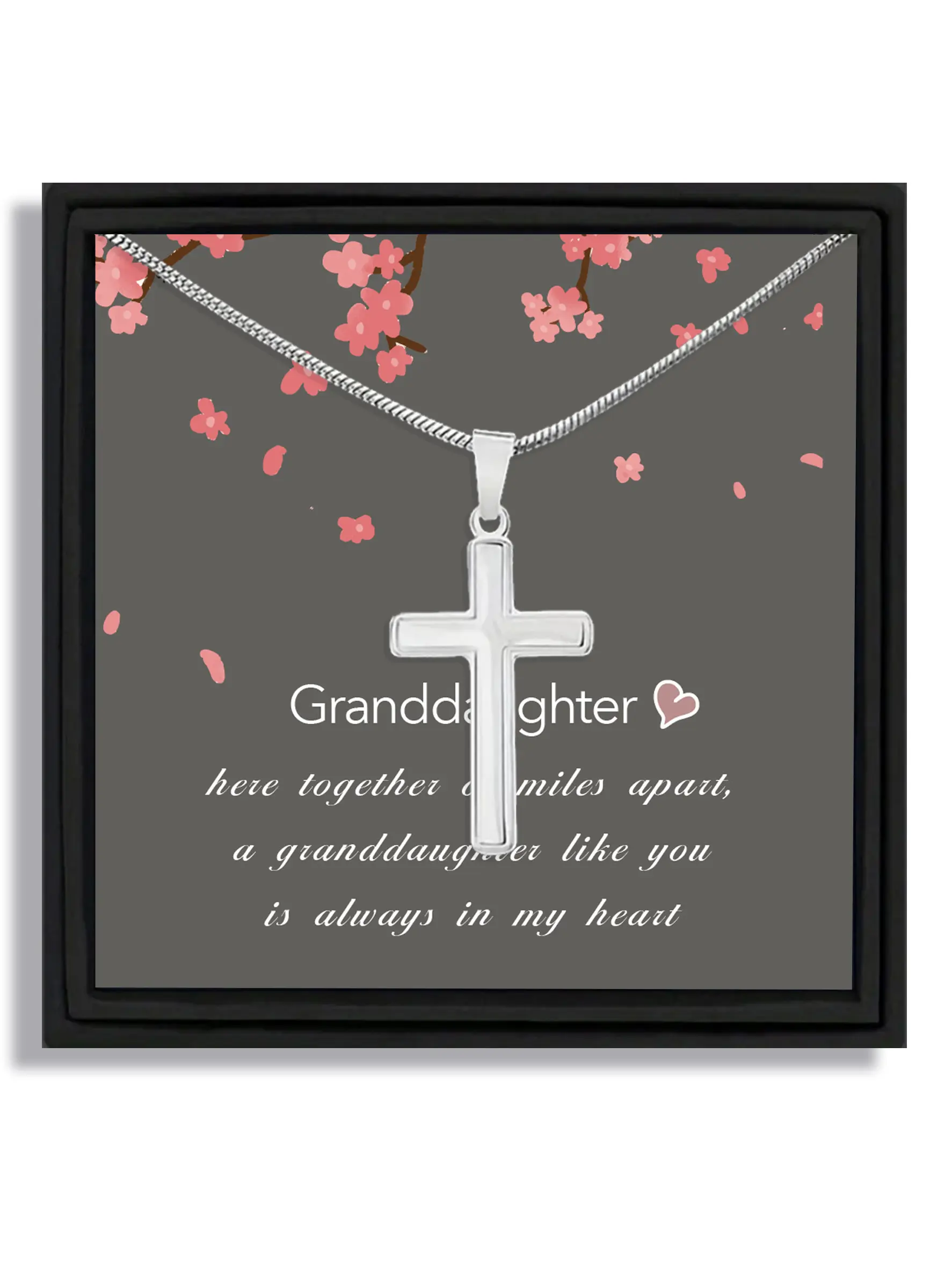 Gift box set Valentine's Day suitable for family style gift for granddaughter with blessing card and box Cross Necklaces