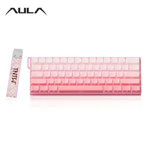 Aula Mini60he Mini Magnetic Axis Keyboard, 61 Keys, Wired/wireless Connection, RGB Backlight, Plug-And-Play, Large Capacity Battery, Laptop Office Games Are Applicable, Portable Keyboard