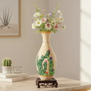 3D Puzzle Vase for Adults, 160-Piece Flower Vase Puzzle, Unique Gift for Mom, Teachers & New Homeowners, Home Decor & Real Flower Vase