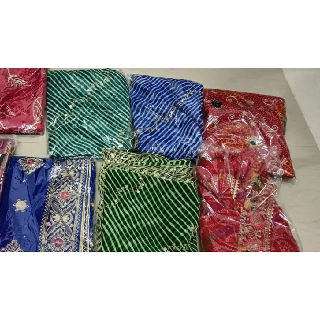 Dupatta - Traditional Indian Women's Shawl with Intricate Embroidery and Vibrant Colors