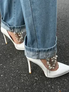 Elegant Silver Color Pearl Fringe Brooch, Multi-Layer Chain Heart Pin, Women's Dress Commuter Decoration, Daily Date Surprise Gift, Jewellery