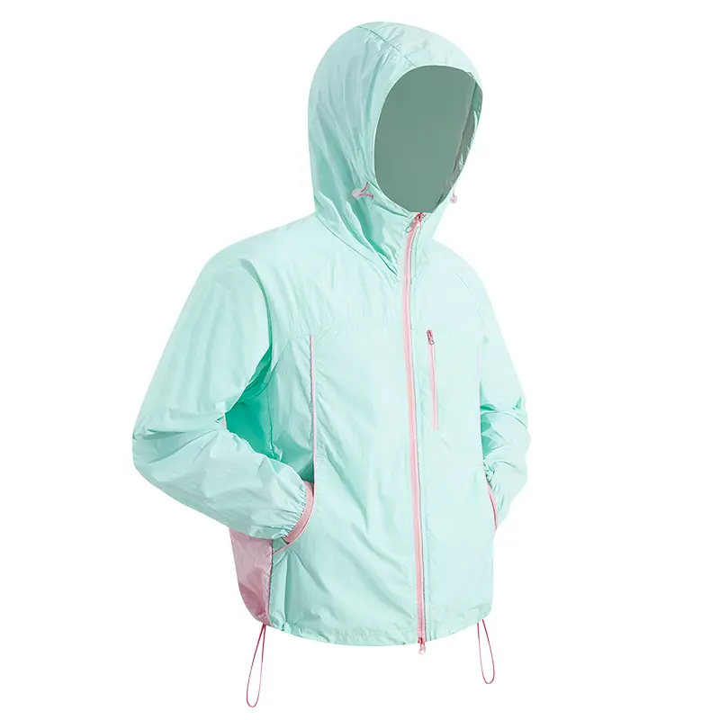 Men's Lightweight Color Block Sun Jacket, Hooded Quick-Dry Windbreaker Outerwear for Summer Travel and Outdoors, Tops, Uv Shielding, Menswear, Hooded Sun Protection Jacket