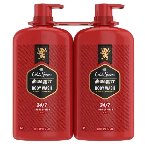 Old Spice Swagger Body Wash 30 fl oz 2-pack Scent of CEDARWOOD 24/7 Shower Fresh Men's Shower Gel Body Care Body Care Fragrance