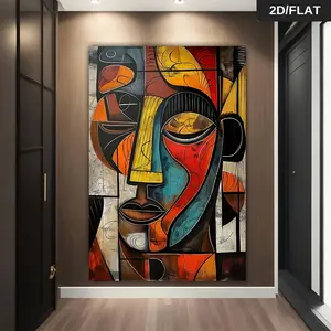 Modern Abstract African Tribal Mask Print Wall Art for Bedroom Vintage Graffiti Decorative Living Room Corridor Hanging Painting 2D/FLAT