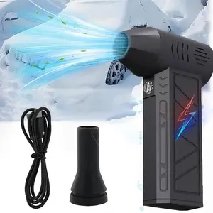Mini Turbo Air Duster, Cordless Handheld Dust Blower with 3 Speed Levels, LED Light, Rechargeable 5000mAh Battery, Portable Cleaner for Keyboard, Car Interior and Electronics
