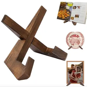 Wooden Book Stand, 1 Count Desktop Reading Rack, Multi-functional Book Holder, Photo Display Rack, Home Organizer for Living Room Bedroom Kitchen, Office Desk Accessories, Desk Accessories, Desk Organizer Tidy