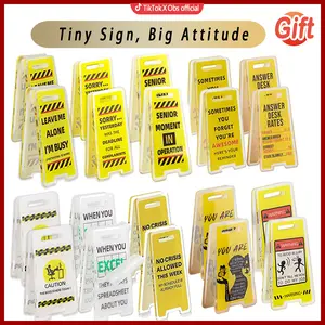 Funny Acrylic Desktop Warning Sign 10Pcs Desk Messages Clip Humor Gag Gift for Boss Employees Coworkers Office Classroom Home Waterproof Meme Sticker Adhesive Stickers