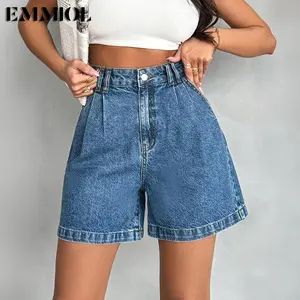 Emmiol Jean Shorts for Women High Waisted A Line Denim Shorts Stretchy 2026 Summer Casual Bottoms