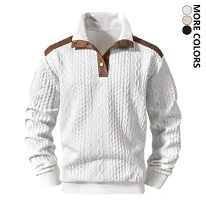 Men's stand-up collar thermal fleece sweater sweater, autumn and winter casual sports top, fleece long-sleeved spring and autumn fleece tactical pullover, half-open chest design, suitable for outdoor sports, daily commuting, running and fitness, etc