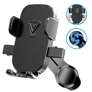 Gravity Car Phone Holder with Rotatable Swing Arm, Hands-Free Car Vent Phone Mount with Newest Metal Air Vent Clip Fit for All iPhone 3.5''-4.7'' Android Smartphones
