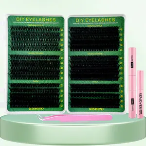XISHIYO DIY Eyelashes 600 Pieces 30D-100D Natural Fluffy D-shaped Curly Eyelash Clusters 10-18mm Waterproof Fairy Style False Eyelashes  for Customizable Looks book set