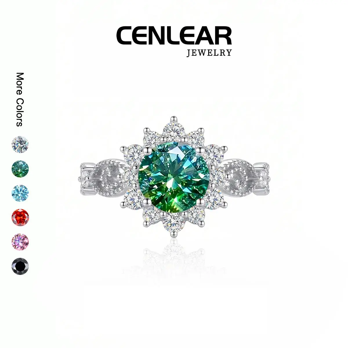 CENLEAR 1CT Snowflake Moissanite Engagement Ring for Women, Luxury Silver Promise Ring Solitaire Faux Diamond Bridal Jewelry Gift Elegant Ring Wedding Rings