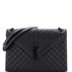 Pre-owned Yves Saint Laurent Leather Shoulder Bags Saint Laurent Classic Monogram Envelope Satchel Mixed Matelasse Large by Rebag