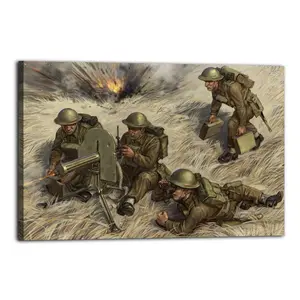 Vintage Poster WW II Soldier  Poster Decorative Painting Canvas Wall Art Picture Print Modern Family Bedroom Decor