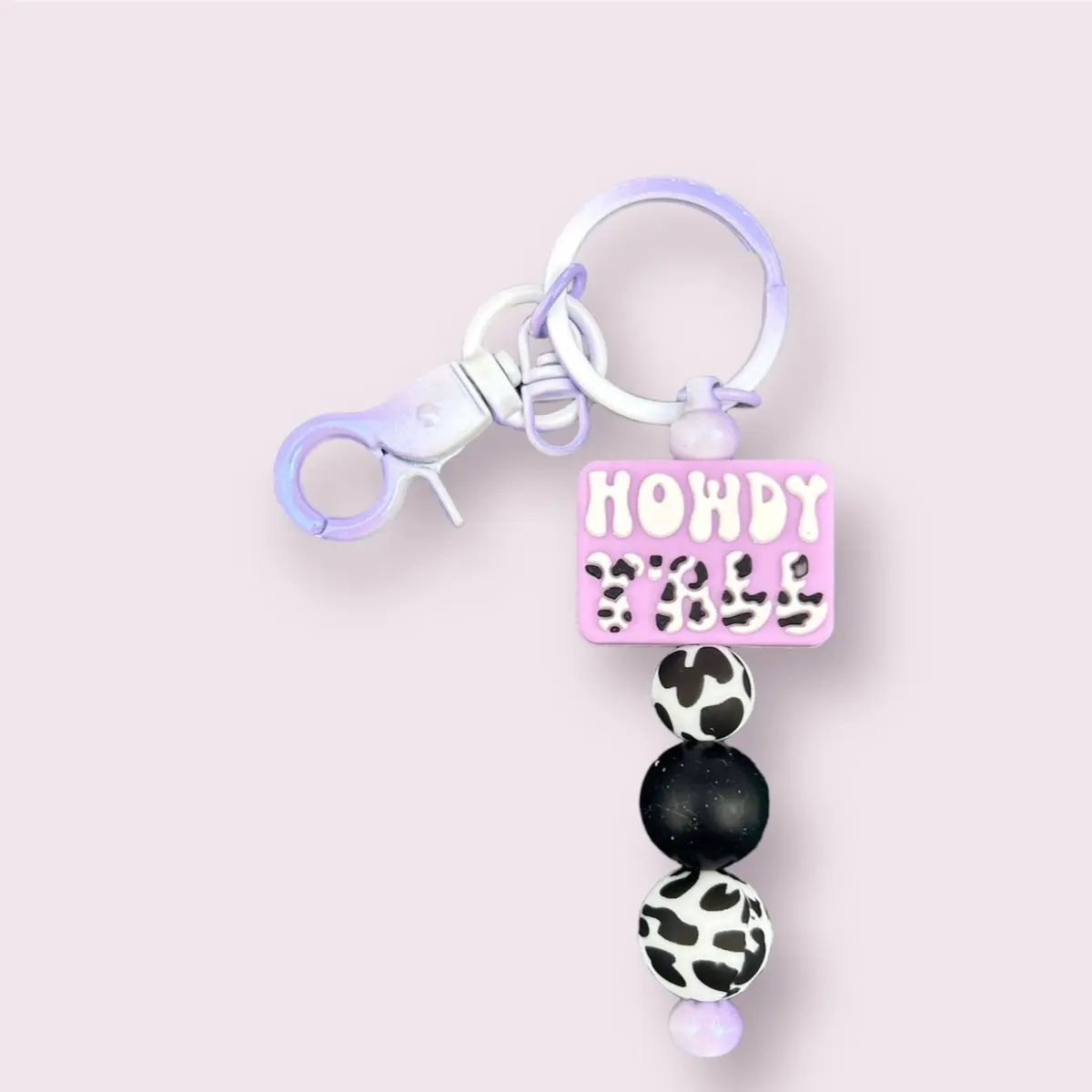“Howdy Yall” beaded keychain
