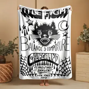 1 piece Title Fight Band Balance & Composure 2013 USA Tour Poster themed flannel blanket - Modern design flannel blanket, suitable for sofas and beds, all-season use, super soft and warm, digital printing, 100% polyester material, machine washable