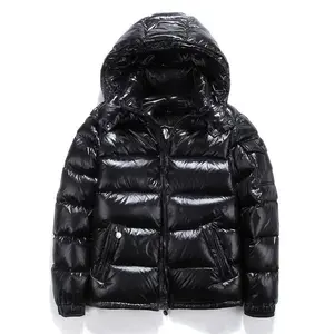 New Glossy Down Jackets Men Jackets Short Winter Hooded Women Thickened Warm-Keeping Cold-Proof Long Sleeve Lightweight Puffer Coat Coat With Pockets