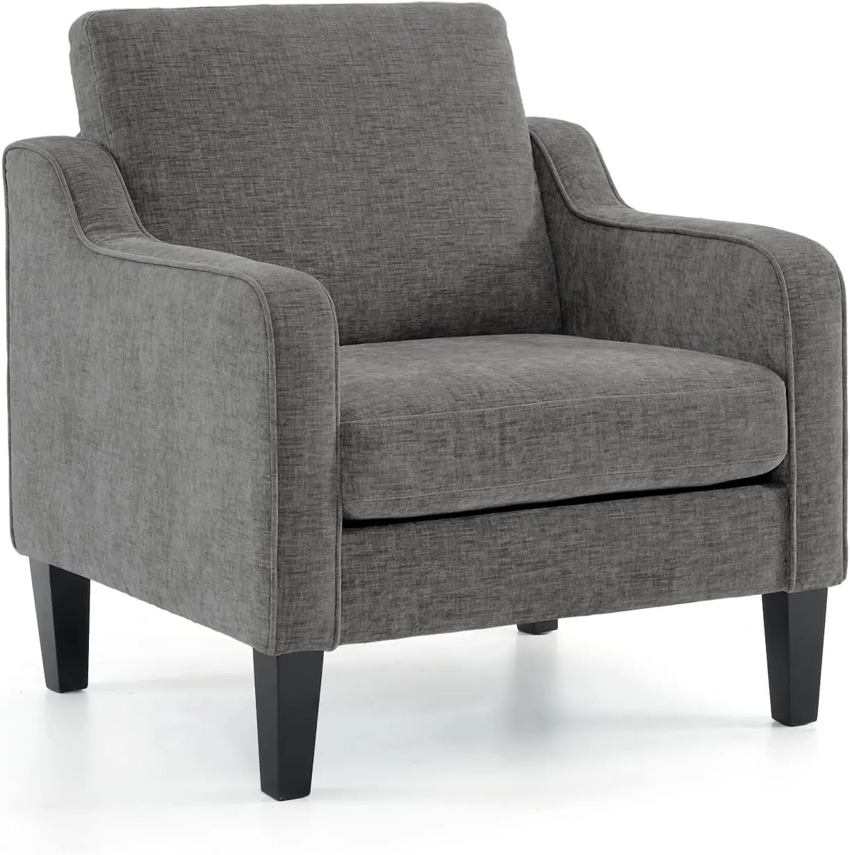VINGLI Accent Chairs for Living Room Chairs Reading Chair Mid Century Modern Chair Soft Chenille Sofa Chair Upholstered Arm Chair Comfy Chair Side Chair (Light Grey Chenille)