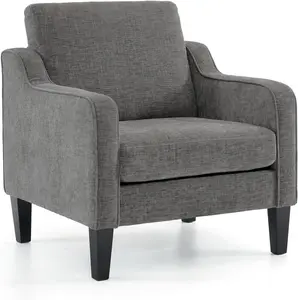 VINGLI Accent Chairs for Living Room Chairs Reading Chair Mid Century Modern Chair Soft Chenille Sofa Chair Upholstered Arm Chair Comfy Chair Side Chair (Light Grey Chenille)