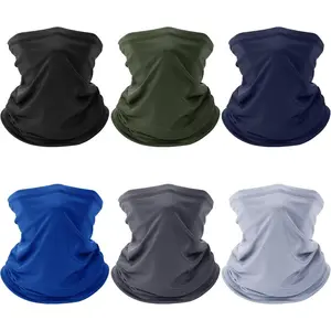 KTINEIC 6 Pack Neck Gaiter for Men Women Summer UV Dust Mask Cooling Neck Gaiters Face Cover for Sun Protection Scarf Bandana outdoors mascaras  para  el  sol breathable cloth hood face mask tube
