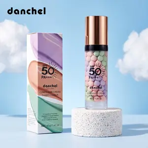 3-in-1 Color Correcting UV Sunscreen Primer with SPF50, Facial Serum Moisturizing Primer, Oil-Control & Hydrating, Wear Alone or Under Makeup, Purple, Pink, Green Tones