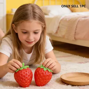 Toymendous Squeeze Strawberry, Extra Large 5" Squishy Stress Ball, Fruity Fidget Toy for Stress Relief, Safe & Durable Non-Toxic Material, Stress Relief Fidgeting