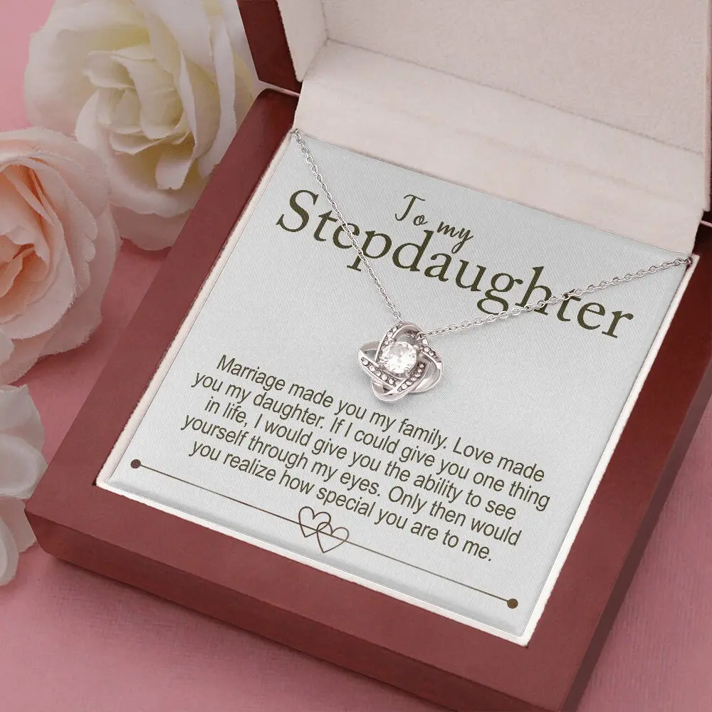 Stepdaughter Gift, Stepdaughter Necklace, Knot Necklace, Step Daughter Gift, Bonus Daughter Gift, Stepdaughter Present, Birthday Gift