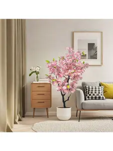 Artificial Cherry Blossom Tree - Botanical, Indoor, Lifelike Artificial Tree with Bendable Branches, Full Blooms, Realistic Trunk, Tall Potted Faux Plant for Home, Office Decor, Botanical Artificial Trees, Indoor Artificial Trees