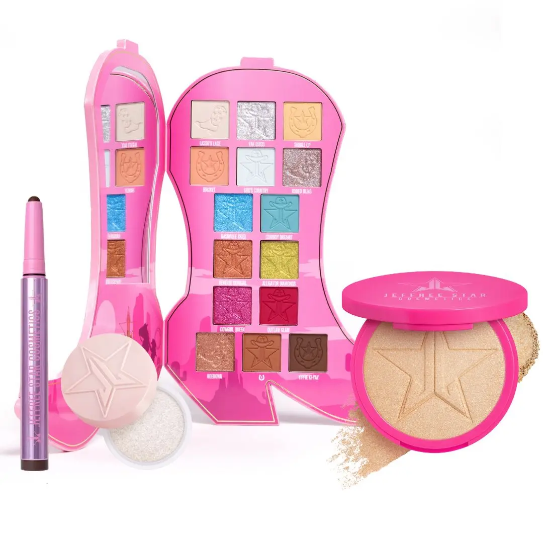 Xteena's Wyoming Date Night Bundle - Velour Eye Crayon 'Owl Perched', Eye Gloss 'Crystal Joint', Cowgirl Queen Palette, Skin Frost 'Gold Blessings'