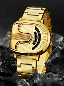 Punk Style Men's Oval Dial Quartz Analog Watch, Fashionable Wristwatch for Party, Daily Clothing Decor, Trendy All-match & Exquisite Watch for Birthday Gift with Box