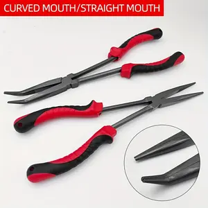11" Long Reach Needle Nose Fishing Pliers - High Carbon Steel, Ergonomic Red Grip, Hook Remover for Anglers, Ideal for Valentine'S Day, Easter, Christmas, Father'S Day Gifts, Fishing Pliers, Without Battery