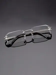 Men's Square Fashion Transparent Glasses, Daily Wear Suitable for All Seasons, Can Be Worn with Prescription Lenses