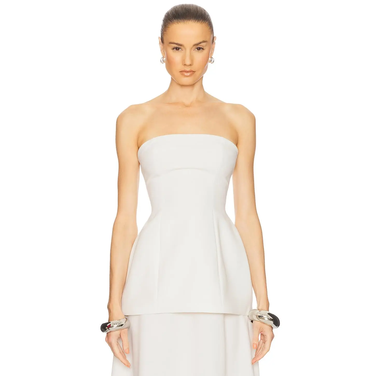 Helsa The Heavy Crepe Tunic Top in Ivory