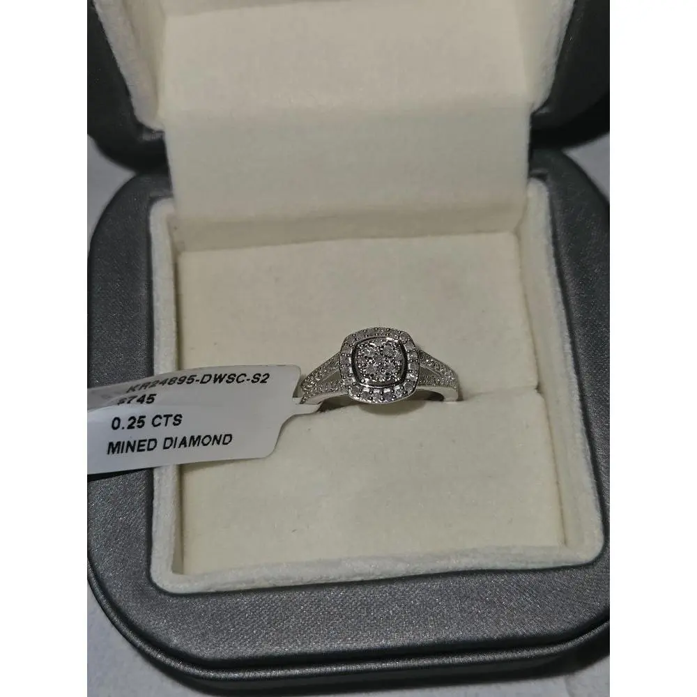 0.25ctw Mined Diamond S925 Sterling Silver Size 7 Ring - Elegant Jewelry for Special Occasions