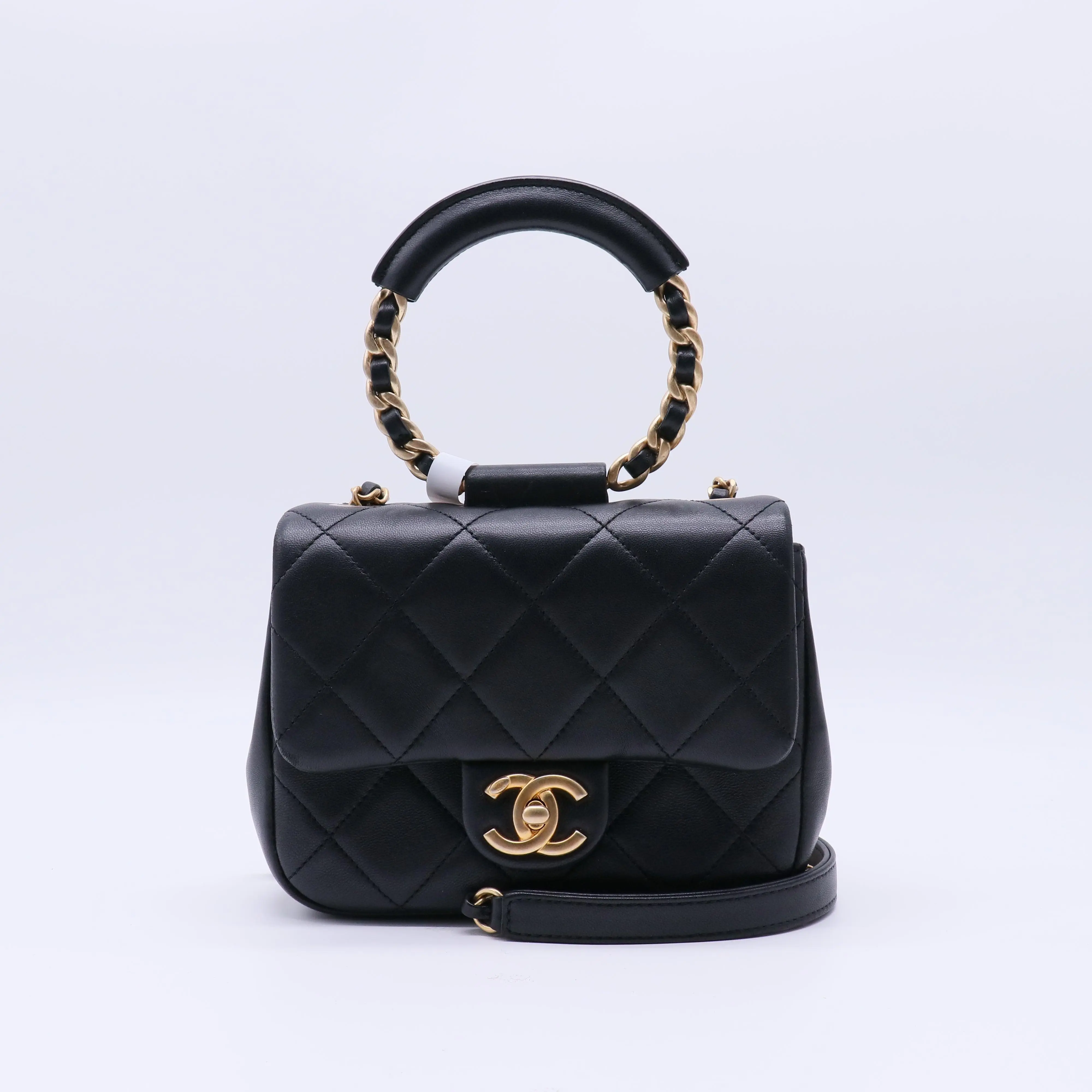 Pre-owned CHANEL Leather Crossbody Bags In The Loop Flap Bag Quilted Lambskin Small B22241