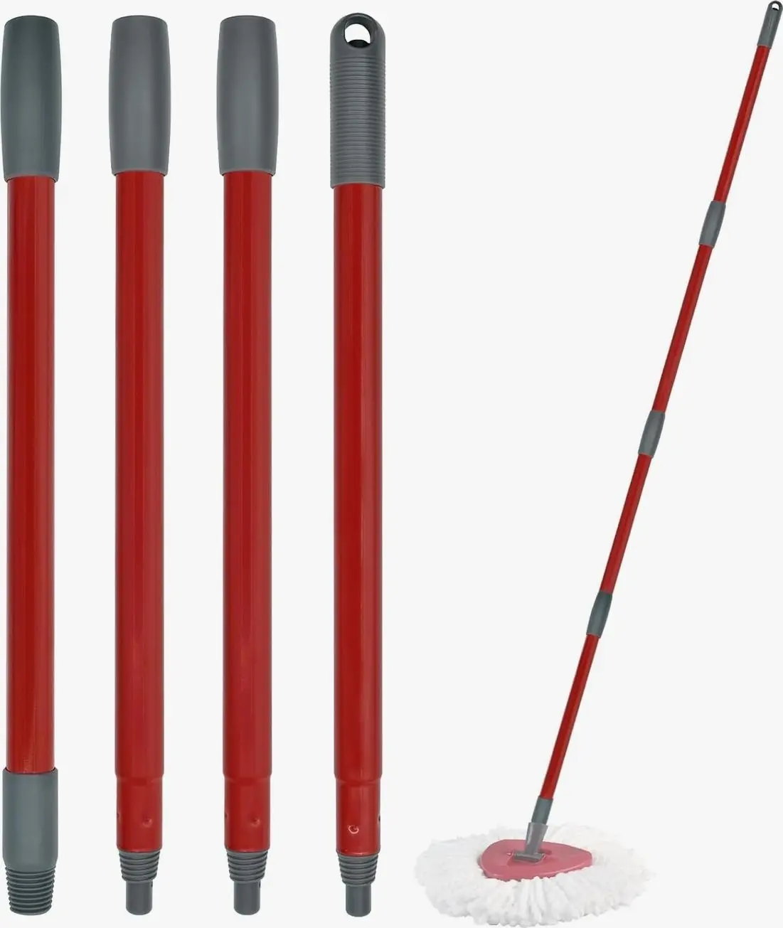 Mop Handle for, Mop Handle for , Spin Mop Replacement Handle for , 4 Section 30" to 58" Mop Handles for  Spin Mop & H2pro Flat Mop,