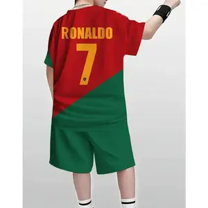 Portugal Soccer Legend #7 Jersey Fan Kids Unisex Jersey/Shorts Youth Sizes For 4-13 Years Trainnng Uniforms for Children