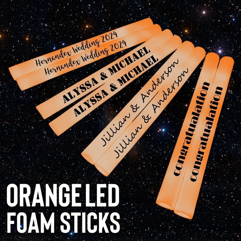 Orange LED Foam Sticks