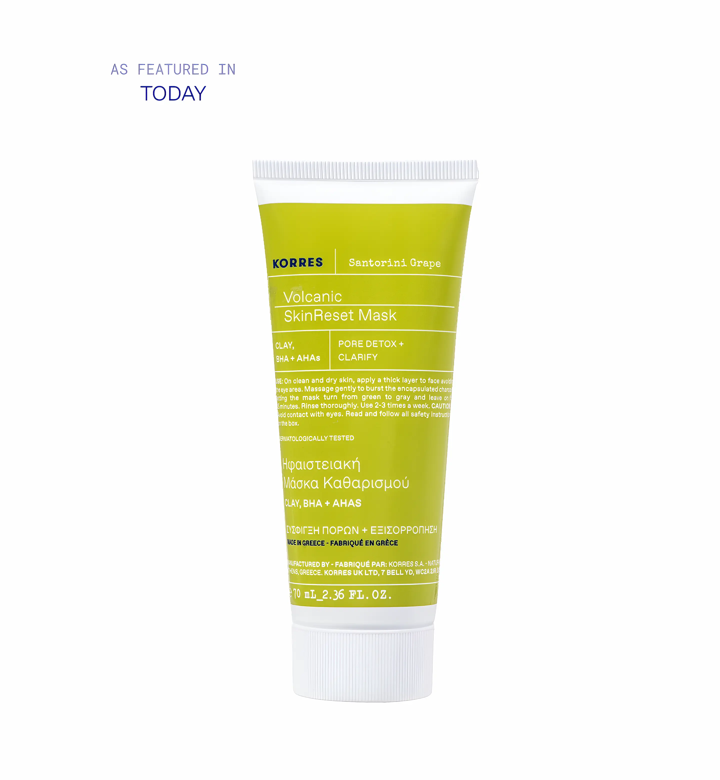 Santorini Grape Poreless Skinreset Mask, Gel Face Moisturizer with Hyaluronic & Salicylic Acid, Lightweight Shine Control for Oily, Dry & Sensitive Skin, 0.68 fl oz | KORRES