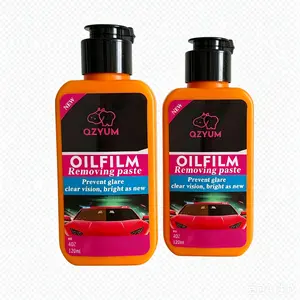 QZYUM Glass Compound Cleaner - Car & Car Detailing Product for Oil Film, Restoring Automotive Glass by Removing Water Spots, Road Oils, Windshield Haze, Wiper Marks and Coatings Prevent Glare Clear Vision, Bright As New