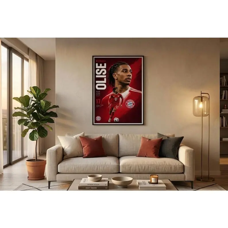 [Unframed] Michael Olise Poster Football Wall Art Premier League Football Player Print Room Decor Gift