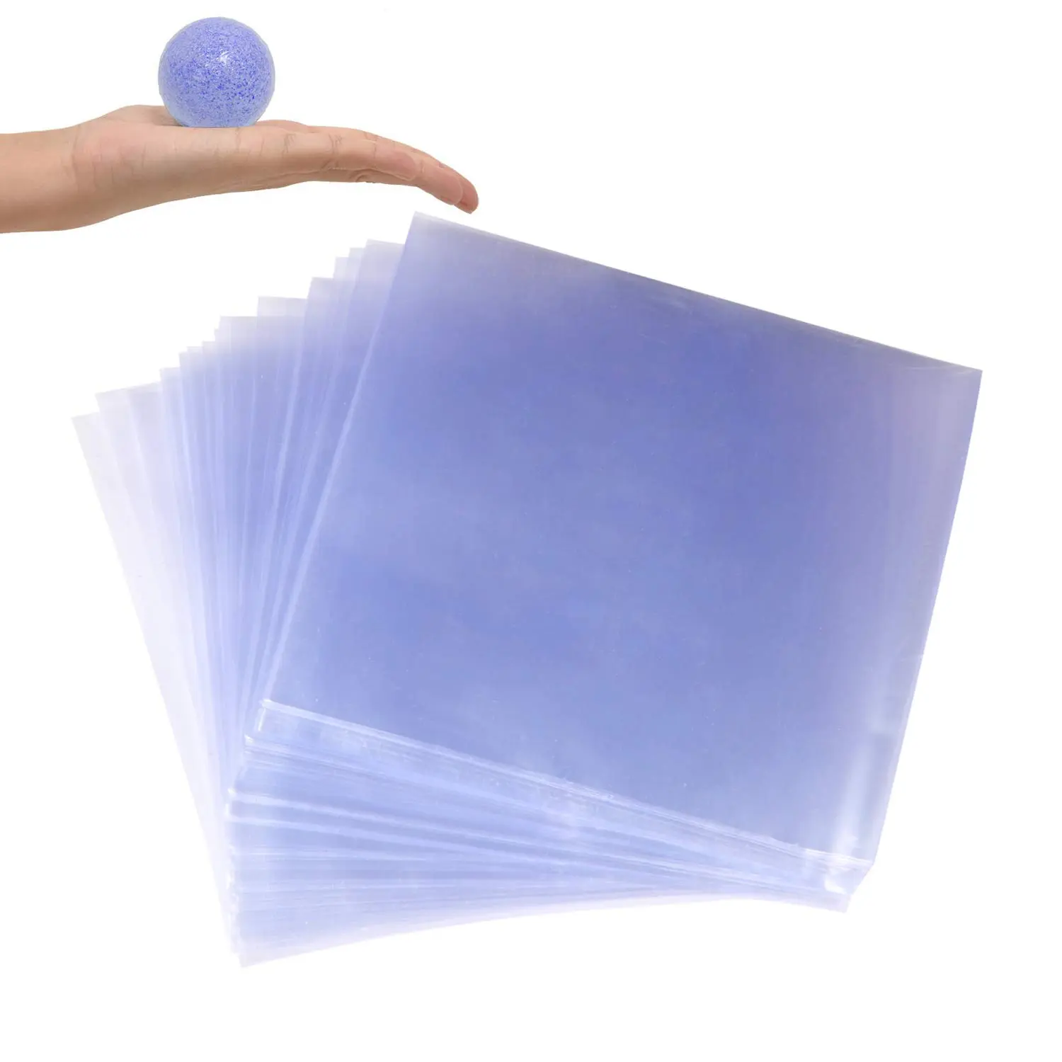 Shrink Wrap Bags, 4 x 4 inch, PVC Heat Shrink Wrap for Handmade Soaps Bath Bombs, Art Crafts and DIY Crafts (200Pcs)