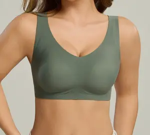 Women Wirefree Bras for Women Full Coverage No Underwire Everyday Bras Comfortable Wireless Padded Jelly T-Shirt Bras