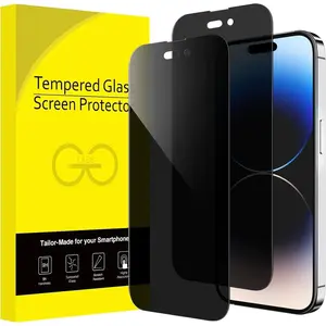 Privacy Full Coverage Screen Protector for iPhone 14 Pro Max 6.7-Inch, Anti-Spy Tempered Glass Film, Edge to Edge Protection Case-Friendly, 2-Pack