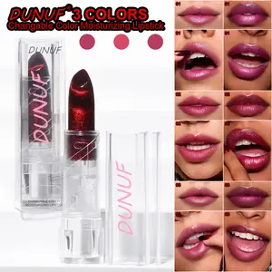 DUNUF Glitter Color Changing Lipstick, Moisturizing Tinted Lip Balm, Viral TikTok Trending Beauty, Long Lasting & Hydrating, Shimmer Finish for All Skin Tones Glaze shine